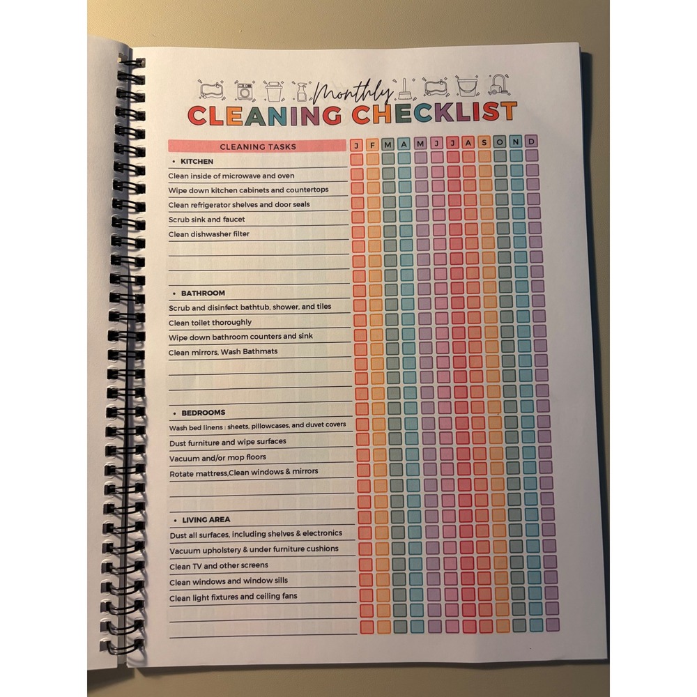 ADHD Cleaning Planner Spiral Bound Home Organization Journal Daily Chore Tracker - Picture 3 of 8